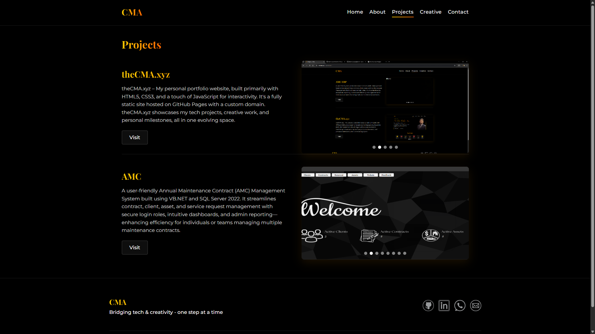 theCMA.xyz Projects Page